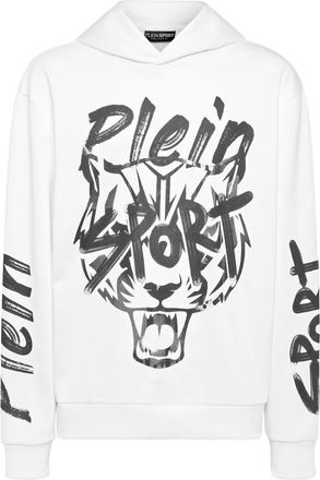 Plein Sport Felpa con stampa Tiger - Bianco
