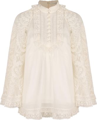 Zimmermann Ruffled Ramie Blouse