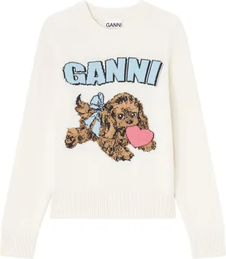 Ganni Fluffy Puppy Love Wool Sweater