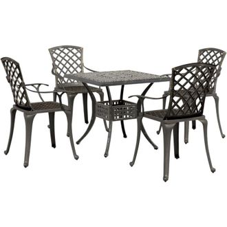 vidaXL Juego De Comedor De Jard&iacute;n 5 Piezas Aluminio Fundido Bronce Vidaxl
