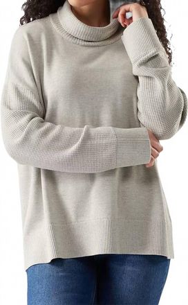 Smartwool Edgewood Cowl Neck Sweater In Almond-Light Gray
