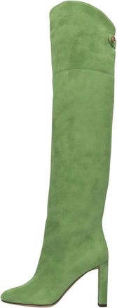 Maisons Skorpios Schoenen, Dames, Groen, 36 EU, Leer, Marylin Dijkhoge Laarzen