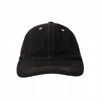 Palm Angels Mens Garment-Dyed Hat In Black