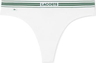 Lacoste High Waist Stretch Cotton Jersey Thong in White at Nordstrom, Size 3X-Large