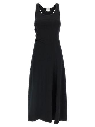 Alexander McQueen Black Cotton Long Womens Dress