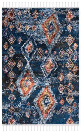 Safavieh Alfombra poli&eacute;ster blu scuro/multicolore 122 x 183 cm