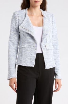 Amanda + Chelsea Fringe Tweed Moto Jacket in Blue Multi at Nordstrom Rack, Size X-Small