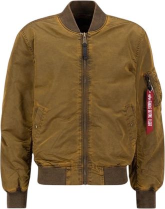 Alpha Industries Battlewash Bomberjack - Heren - Bomber jackets - Bruin - XL - Nylon - Jassen