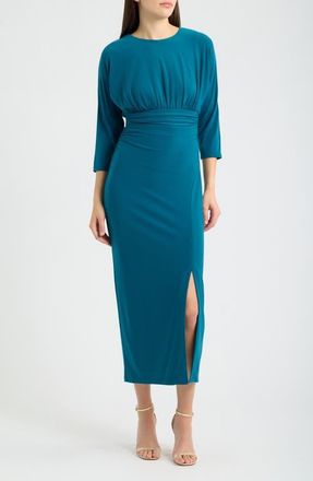 Vince Camuto Ity Tucked Dolman Sleeve Dress in Teal at Nordstrom, Size 10