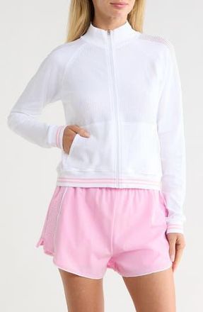 90 Degree by Reflex Seamless Net Play Tennis Jacket in White/Pink Peony at Nordstrom Rack, Size X-Large
