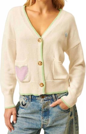 John & Jenn Womens Niko V Neck Button Up Cardigan In Amour