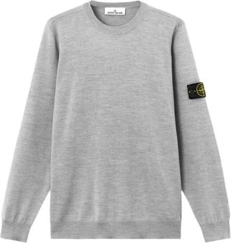 Stone Island Trui met ronde hals- regular fit - Heren - Ronde hals truien - Grijs - L - Wol - Truien & Vesten