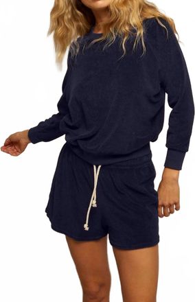 perfectwhitetee Summer Loop Terry Sweatshort In Navy