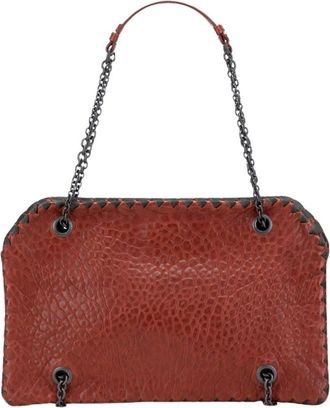 Bottega Veneta Pre-owned Leren Handtas - Dames - Vintage Schoudertas - Rood - ONE Size - Leer - Vintage