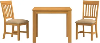 vidaXL Conjunto De Comedor 3 Uds. Beige Madera De Roble S&oacute;lido Vidaxl