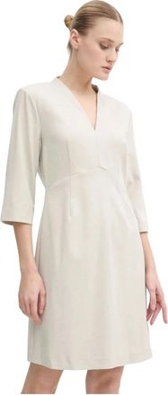 Bruuns Bazaar Corymbia BBAzaza Jurk - Dames - Korte kleedjes - Beige - XS - Wol - Kleedjes