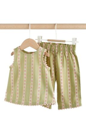 Next Kids Floral Tank & Pants Set in Green at Nordstrom, Size 0-1M