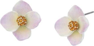 Betsey Johnson Flower Stud Earrings in White at Nordstrom