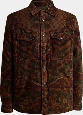 Etro Men & apos;s Corduroy Paisley Overshirt