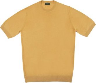 Zanone crew-neck short-sleeve T-shirt - men - Flax/Cotton - 50 - Yellow