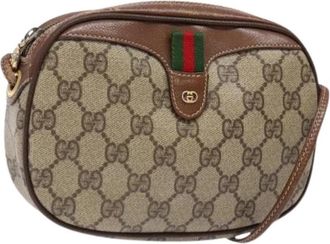Gucci Pre-owned Canvas gucci-bags - Dames - Vintage Schoudertas - Beige - ONE Size - Leer - Vintage
