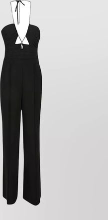 SIMKHAI halter neck pleated bodice jumpsuit