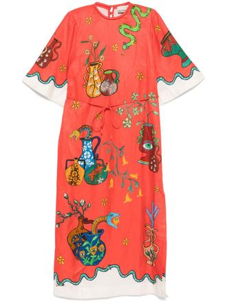 Alemais Rose T-shirtjurk - Oranje