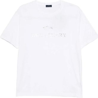 Paul & Shark Tops, Heren, Wit, XL, Wit Logo Print Crew Neck T-shirt