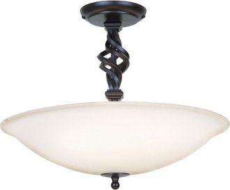 Netlighting Pembroke 3 Light Semi Flush Ceiling Light Black E14