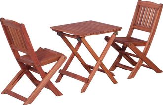 vidaXL Set De Bistr&oacute; Para Ni&ntilde;os 3 Pzas Madera Maciza De Eucalipto Vidaxl