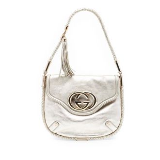 Gucci Pre-owned Gucci Medium Metallic Calfskin Britt Tassel Flap Shoulder Bag Ladies RQGIV3DSBUFSM1DA