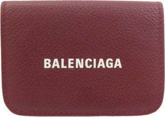 Balenciaga Red Color Leather Wallet (Bi-Fold) (Pre-Owned)