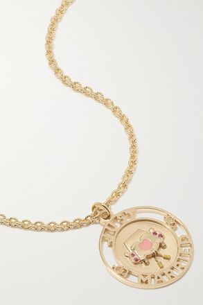 Alison Lou Collana In Oro 14 Carati E Smalto Con Rubini Just Married