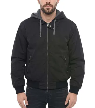 Diesel Black Solid Hood Jacket