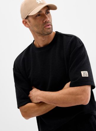 Le 31 Mens Embossed geo T-shirt