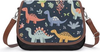 Generic Colored Dinosaur Crossbody Bags for Women Shoulder Messenger Bag Purse Handbags