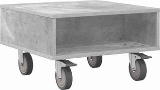 vidaXL Mesa Lateral Con Ruedas Gris Concreto 50,5 X 50 X 30 Cm Vidaxl