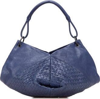 Bottega Veneta Pre-owned Womens Hobo Woven Leather - Medium Blue - One Size