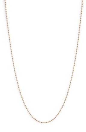 Anzie Mini Ball Chain Necklace in Yellow Gold at Nordstrom, Size 17