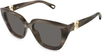 Chlo&eacute; Zonnebril met kattensnoet - Dames - Zonnebrillen - Bruin - 53 MM - Nylon - Accessoires