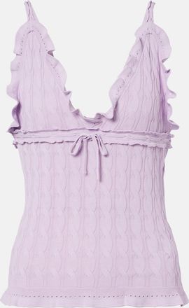 Gucci Ruffled cable-knit top