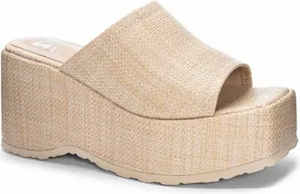 Chinese Laundry Womens Straw Platform Sandal In Natural