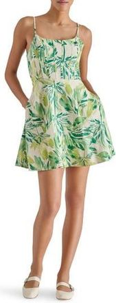 Steve Madden Oakley Fit & Flare Linen Blend Minidress in Leaf Green at Nordstrom Rack, Size Medium