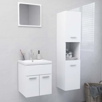 Berkfield Home Bathroom Furniture Set White Engineered Wood