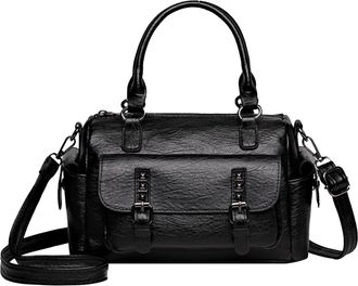 Generic Shoulder Bag PU Leather Tote Bag Designer Top Handle Purse for Women (Red)