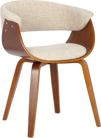 Clp Silla Bruce Con Funda De Tela Crema Nogal