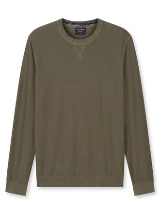 Olymp Rundhalspullover OLYMP OLYMP Strick Casual, Herren, Gr. 4XL, gr&uuml;n (oliv), Obermaterial: 100% Baumwolle, schmal, Rundhals, Pullover Rundhalspullover, m