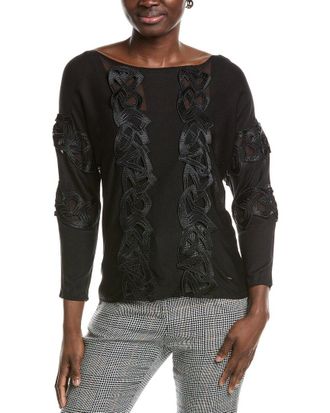 Akris Lace Trim Silk-Blend Top