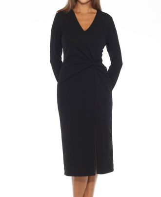 Joseph Ribkoff Womens Knot Front Slit Midi Sheath Dress In Black