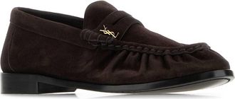 Saint Laurent Womens Dark Brown Suede Le Loafer Loafers Tmoro Mocassini